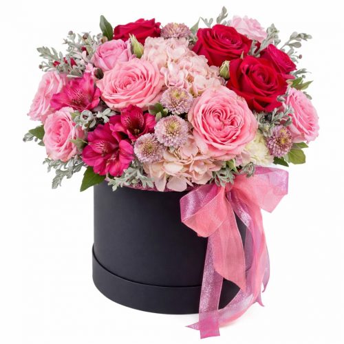 Цветы в шляпной коробке «Сердце весны»