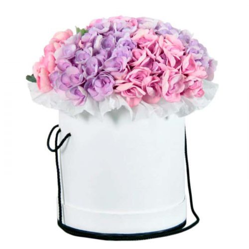 Цветочная композиция в коробке «Розовая гармония»