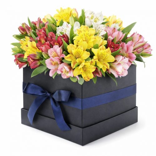 Цветы в коробке «Ваниль»