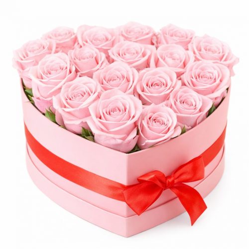 Цветы в шляпной коробке «Снежная сказка»