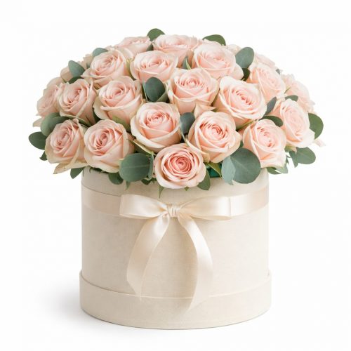 Букет в коробке «Кремовая Элегантность»