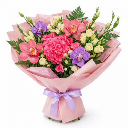 Флористический букет «Розовый шарм»