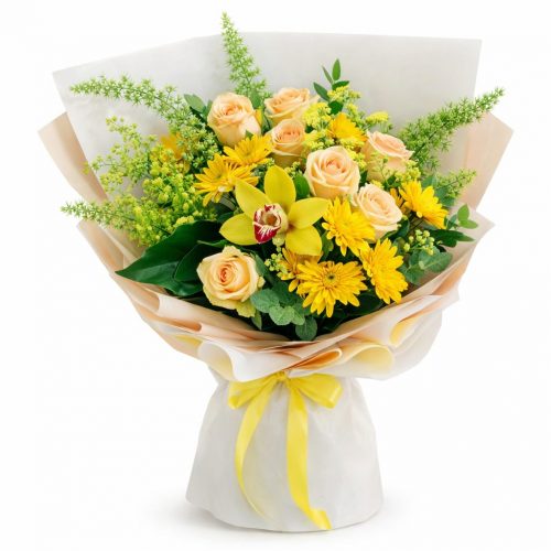 Цветочный букет «Солнечный ореол»